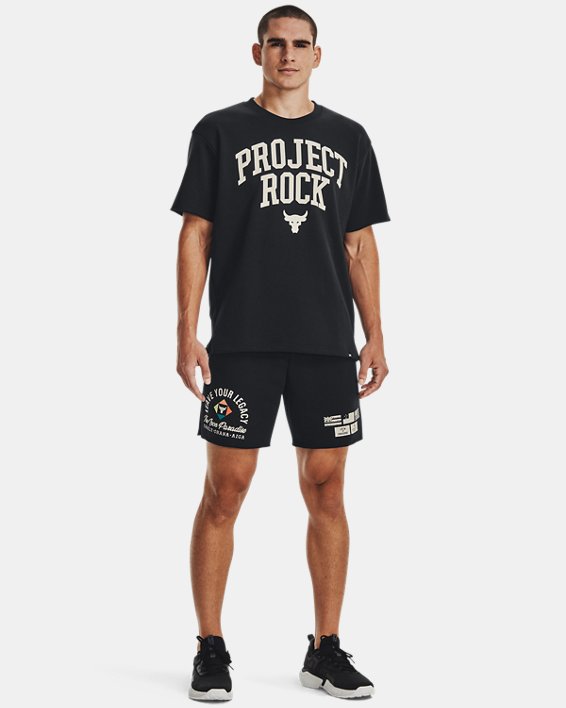Men's Project Rock Heavyweight Terry Shorts, Black, pdpMainDesktop image number 2